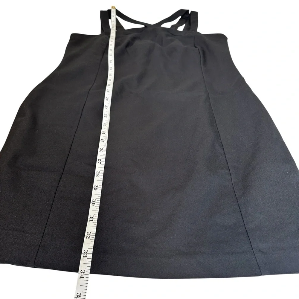 Mango MNG Suit Cocktail Dress Size 10 Mini Bodycon Halter Double Strap Black Tie